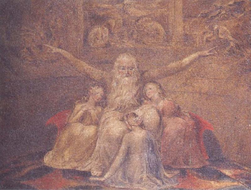 William Blake Job and his dottrar oil painting image